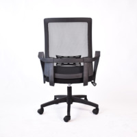 Chaise d'ordinateur réglable noire en maille ergonomique à dossier haut, chaise de bureau confortable