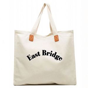 Sac fourre-tout en toile de coton grand format, promotion en gros, logo personnalisé imprimé, sac publicitaire long, usage quotidien, recyclable, sac de shopping tendance - Product Image 3