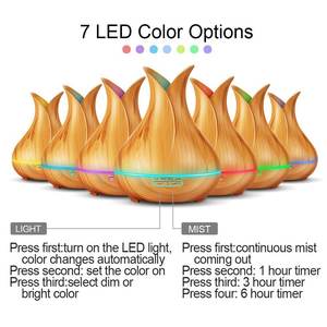 Diffuseur d'arômes et humidificateur 400 ml, type brume, avec lumière LED, pour la maison et le bureau - Product Image 2