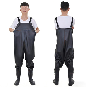 Waders: Verstärkte, wasserdichte Outdoor-Latzhosen-Waders mit integrierten Stiefeln für Schlamm- und Tunnelarbeiten - Product Image 1