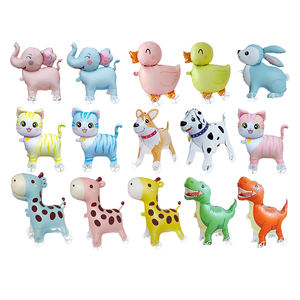 הגעה חדשה של ילדים מצוירת בלוני נייר ג 'ירפה דינוזאור כלב חתול ברווז הליכה בלוני חיות מחמד עם גלגל ליום הולדת - Product Image 1