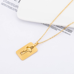 Soaring To The Sky Love Lock Necklace And <b>Bracelet</b> <b>Set</b> Gold Stainless Steel Heart Shape Couple Jewelry Gift Unisex - Product Image 2