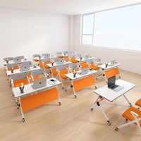 Table de formation pliable peu encombrante, table de conférence mobile à roulettes pour bureau et école