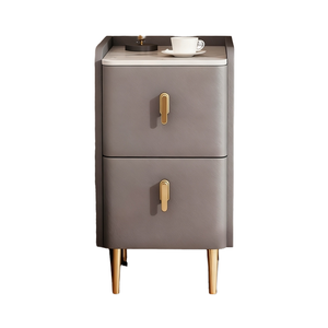 Very Narrow Ultra-Narrow Small <strong>30cm</strong> Solid Wood Modern <strong>Bedside</strong> <strong>Table</strong> 2 Drawers Iron Sandwich Cabinet Accessible Luxury High-End - Product Image 2