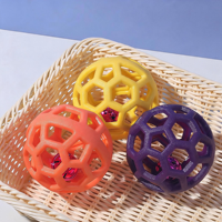 Jouet interactif pour chien, mignon et durable, en forme de ballon creux avec clochette, pour l'entraînement et le soulagement de l'ennui, en TPR, pour usage quotidien, convient aussi aux chats