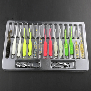 Set <span class=keywords><strong>de</strong></span> Señuelos <span class=keywords><strong>de</strong></span> Pesca <span class=keywords><strong>de</strong></span> 19 Piezas, Set <span class=keywords><strong>de</strong></span> Señuelos Blandos <span class=keywords><strong>de</strong></span> Cola Recta <span class=keywords><strong>de</strong></span> TPR, Gusanos Blandos <span class=keywords><strong>de</strong></span> Plástico para Pesca en Roca, Anzuelos Jig, Señuelos Blandos para Pesca en Roca, Set <span class=keywords><strong>de</strong></span> Cebo Blando - Product Image 4