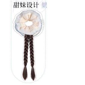 Perruque tressée double queue de cheval, texture crémeuse, longue, pour femme, style Miss FQ001, bleue, avec doubles tresses - Product Image 5