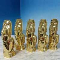 Trophée Moai personnalisé et durable en alliage d'étain gravé pour les réunions annuelles d'entreprise, les cérémonies de récompenses sur le thème du sport et des lettres