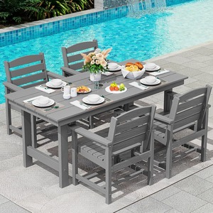Muebles de comedor impermeables portátiles modernos y cómodos, sillas de café de HDPE duraderas, mesas al aire libre, juegos de patio y jardín - Product Image 2
