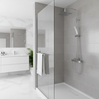 Ensemble de douche mural carré en acier inoxydable de haute qualité pour salle de bain, colonne de douche