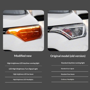 TYPY for 2016-2019 for Toyota RAV4 Headlight Assembly Modified 12V LED Lens <b>Daytime</b> <b>Running</b> <b>Light</b> Flowing Turn Signal - Product Image 4