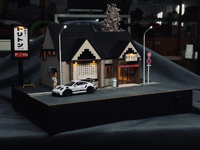Fait à la main 20*20*18cm rétro bâtiment Gundam Diorama personnalisé 1/64 échelle Miniature pour bac à sable photographie passe-temps vitrines