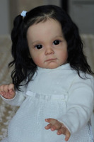 NPK-Muñeca de bebé Reborn de 60CM, juguete de bebé de Maggi en color negro, pelo enrutado, tacto suave, piel 3D con venas Visible, muñeca de Arte de alta calidad