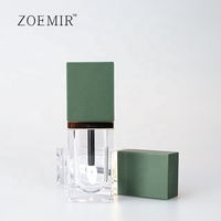 7ml Großhandel Transparente Lipgloss-Tube mit Mattgrüner Kappe Private Label Dickwandige Flüssig-Lippenstift-Tube Kosmetik-Verpackungsröhrchen