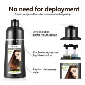 Mokeru New Product 5 in 1 No <strong>PDD</strong> Fast Color 500ml Natural Herbal Hair Color Shampoo 100% Cover White/grey Hair for Home Use - Product Image 5