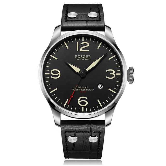 OEM Custom Classic High Quality Mechanical Wrist Watch Movement Fashion Sports Automatic pilot Watch for Men