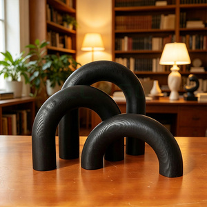 Ensemble de décoration d'<span class=keywords><strong>arche</strong></span> <span class=keywords><strong>en</strong></span> <span class=keywords><strong>bois</strong></span> <span class=keywords><strong>en</strong></span> trois parties, ornement de table basse, magnifique design d'<span class=keywords><strong>arche</strong></span>, étagère de rangement, style de décoration moderne pour la maison - Product Image 4
