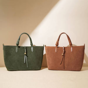 Sac seau vintage pour femme en cuir véritable, grande capacité, imperméable, luxe léger, marron, fermeture éclair, tendance, panier à légumes, sac fourre-tout - Product Image 6