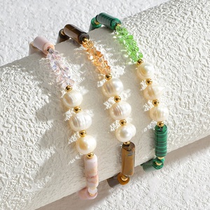 Puxin สร้อยข้อมือคริสตัลบำบัดสวยงามไข่มุกน้ำจืดลูกปัดหินธรรมชาติเครื่องประดับที่ไม่ซ้ำกันของขวัญวันเกิด - Product Image 1