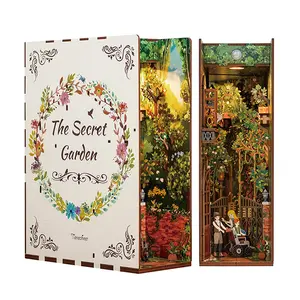 Tonecheer The Secret Garden Bookend Kerajinan Kayu DIY Terbaik Dekorasi Rumah Nook Buku Dekoratif