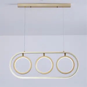 Độ sáng cao trang trí ánh sáng thời trang phong cách vàng LED Nordic Đèn chùm treo vòng tròn độc đèn