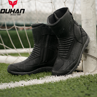 Chaussures de moto rétro en cuir pour hommes, chaussures de moto pour la conduite, imperméables, coupe-vent, anti-chute, pour les quatre saisons