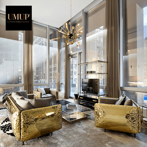 Classic Villa High Quality Customized Color Modern Design Apartment &amp; Hotel Use Luxury Fabric <strong>Sofa</strong> <strong>Set</strong> - Product Image 3