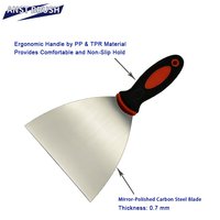Couteau à enduit industriel robuste de 4 pouces pour le bricolage, lame en acier à haute teneur en carbone, manche ergonomique en plastique bicolore pour murs