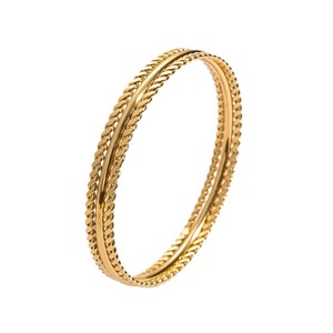 Brazalete de Acero de Titanio con Ribete de Encaje, Chapado en Oro de 18K, Joyería de Moda Unisex - Product Image 5