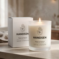Contenants à bougies givrés 10 oz en verre vierge, étiquetage personnalisé et cartons imprimés sur demande pour souvenirs de retraite bien-être