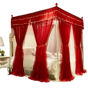 Moustiquaire à trois portes de style princesse <span class=keywords><strong>Abri</strong></span> de pluie Rideaux de lit à double couche de style palais Maille cryptée Polyester d'été - Product Image 6