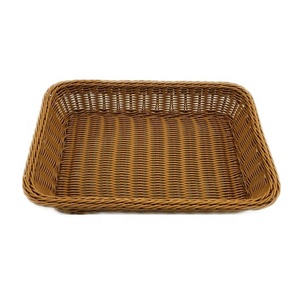 Cestino portaoggetti in Rattan <span class=keywords><strong>di</strong></span> <span class=keywords><strong>plastica</strong></span> PP intrecciato a mano <span class=keywords><strong>di</strong></span> tutte le dimensioni cestino <span class=keywords><strong>per</strong></span> il <span class=keywords><strong>pane</strong></span> rettangolare cestini <span class=keywords><strong>per</strong></span> esposizione <span class=keywords><strong>di</strong></span> frutta e verdura da cucina <span class=keywords><strong>per</strong></span> supermercati - Product Image 4