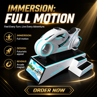 Simulateur de mouvement VR Space Wheel pour usage commercial en intérieur, en fibre de verre et métal, machine d'arcade de course