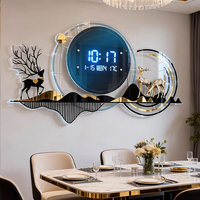 Horloge murale numérique créative en acrylique au design Art Déco moderne, silencieuse, personnalisable, pour la décoration intérieure, style nature morte