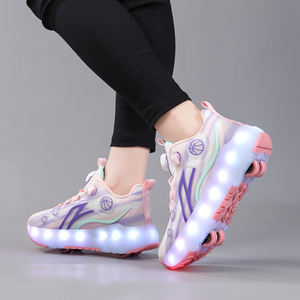 Patins à roulettes LED pour enfants en gros, chaussures à 4 roues, baskets <span class=keywords><strong>de</strong></span> patinage, respirantes, pour garçon et fille, cadeau pour enfant, extérieur, 5 à 15 ans - Product Image 5