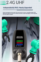 Microphone sans fil portable BHA MG04 2.4G avec effet RVB, chargeur, batterie au lithium, portée de 50 mètres, prix de gros usine, OEM