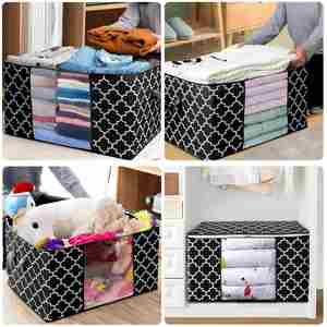 Custom Comforter Storage <b>Bag</b> Zippered <b>Bag</b> with Large Clear Window and Carry Handles - Product Image 6