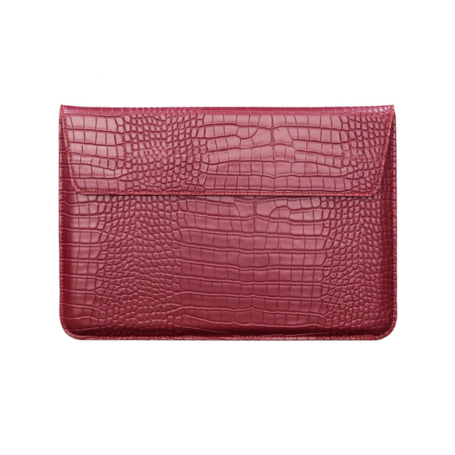 Luxury Crocodile PU Leather Laptop Sleeve 11 13 15 Inch for Women Laptop Bag with Stand Customized Logo for Business Travel