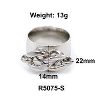 Dropshipping Schmuck Damen Herren besonderes Geschenk Mode 14mm dicker Finger großer Ring Edelstahl 18k Gold Kette breiter Ring