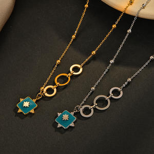 <span class=keywords><strong>Quantum</strong></span> Tessera 14K Fractal Grid <span class=keywords><strong>Vortex</strong></span> Collar de cadena orbital esmaltado para mujer con colgante grueso de esmalte negro - Product Image 3