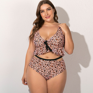 Maillot de bain deux pièces imprimé léopard, Sexy, style Bandage, taille haute, costume de plage pour les femmes, - Product Image 2