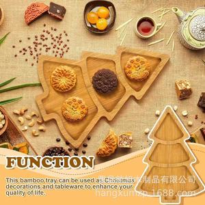 Hangxu Christmas Wooden Tray Irregular Shape For <b>Home</b> Dining Table Decorative Storage Candy Cookies Display - Product Image 5
