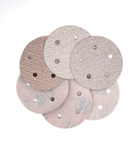 Disque de papier de verre enduit blanc de 6 pouces Disque abrasif en oxyde d'aluminium de dureté moyenne Support de boucle de crochet Support OEM personnalisable