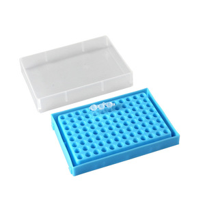 Soporte para tubos de PCR, soporte para tubos de centrífuga, soporte para tubos EP, estante de plástico de doble cara para laboratorio, caja para un solo tubo de PCR, estante de 8 tiras - Product Image 3