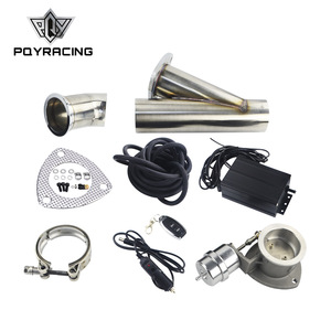 POYRACING Tuyau d'échappement électrique en acier inoxydable de 2,5 pouces avec télécommande pour mise à niveau et modification - Product Image 1