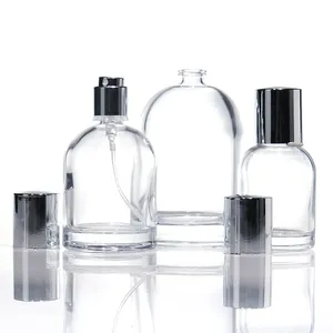 Custom Round Empty Clear Fragrance Glass Perfume Bottle 50ml 100ml Perfume Glass Spray Bottle