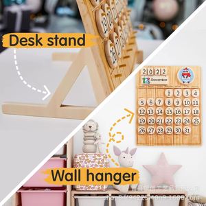 Tableau de calendrier en bois pour enfants, jouet éducatif multi-pièces pour l'apprentissage de la gestion du temps - Product Image 4