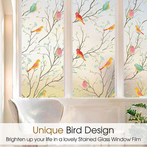 Nhà Máy Trực Tiếp Mờ Tĩnh Đầy Màu Sắc Chim Thủy Tinh Mặt Nạ Cửa Sổ Trang Trí <span class=keywords><strong>Frosted</strong></span> Phim Cho Cửa Nhà Cửa Sổ Trong Kho - Product Image 5