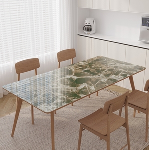 レーザープリント透明PVCテーブルカバー防水ソフト花柄プラスチックフィルム不織布技術家庭用ダイニングテーブル - Product Image 3