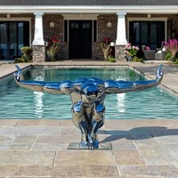 Sculpture d'art de jardin en acier inoxydable poli, électroplaqué, de haute qualité, personnalisée, décoration extérieure moderne pour la maison